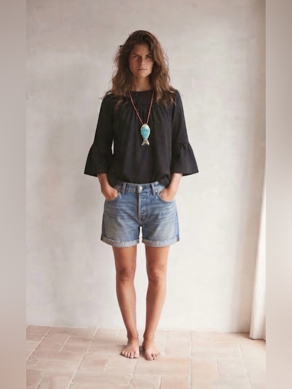 Upcycled Custom Cut-Off Denim Shorts Size 8 Button Fly Distressed